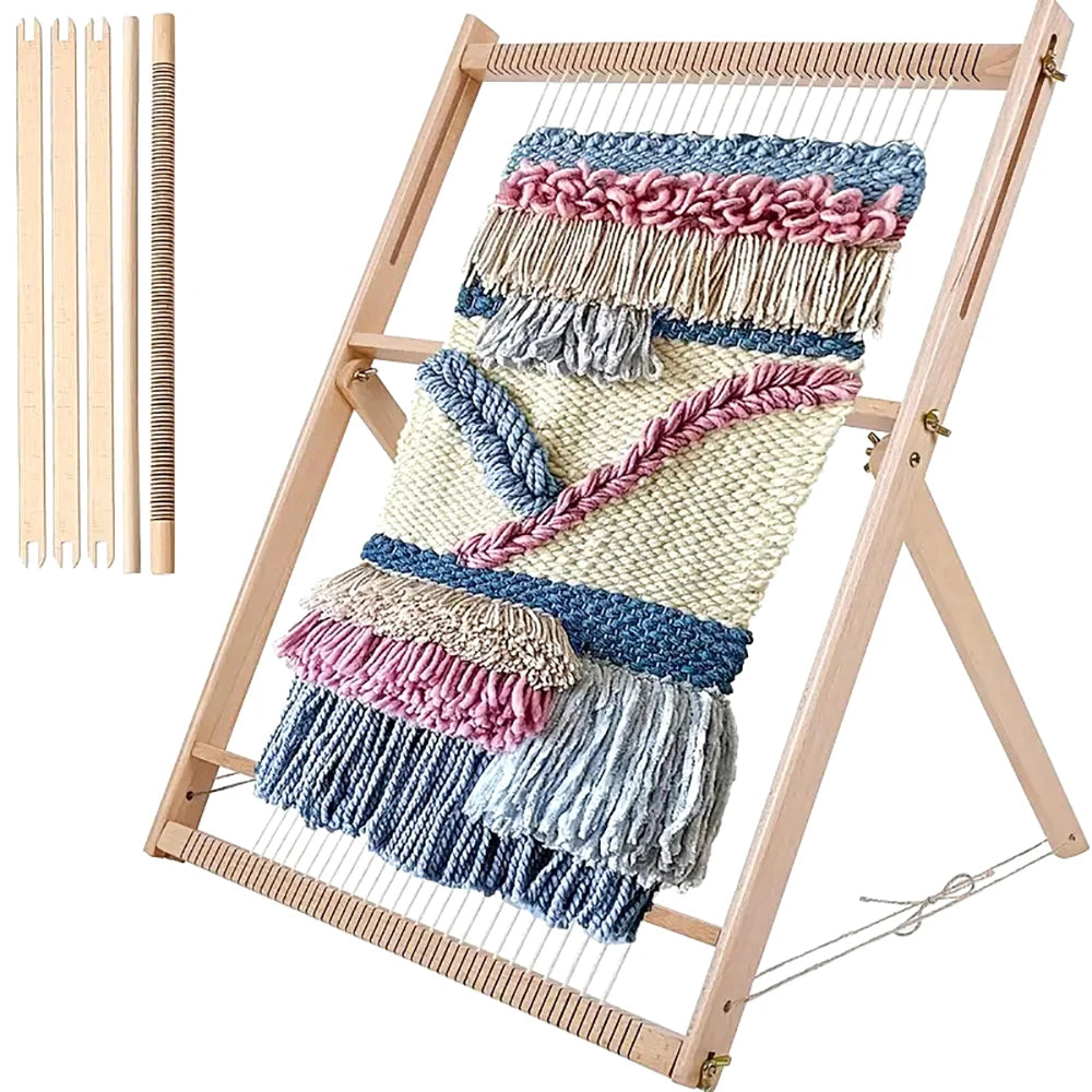 Wood DIY Weaving & Knitting Loom Machine, Wooden Frame