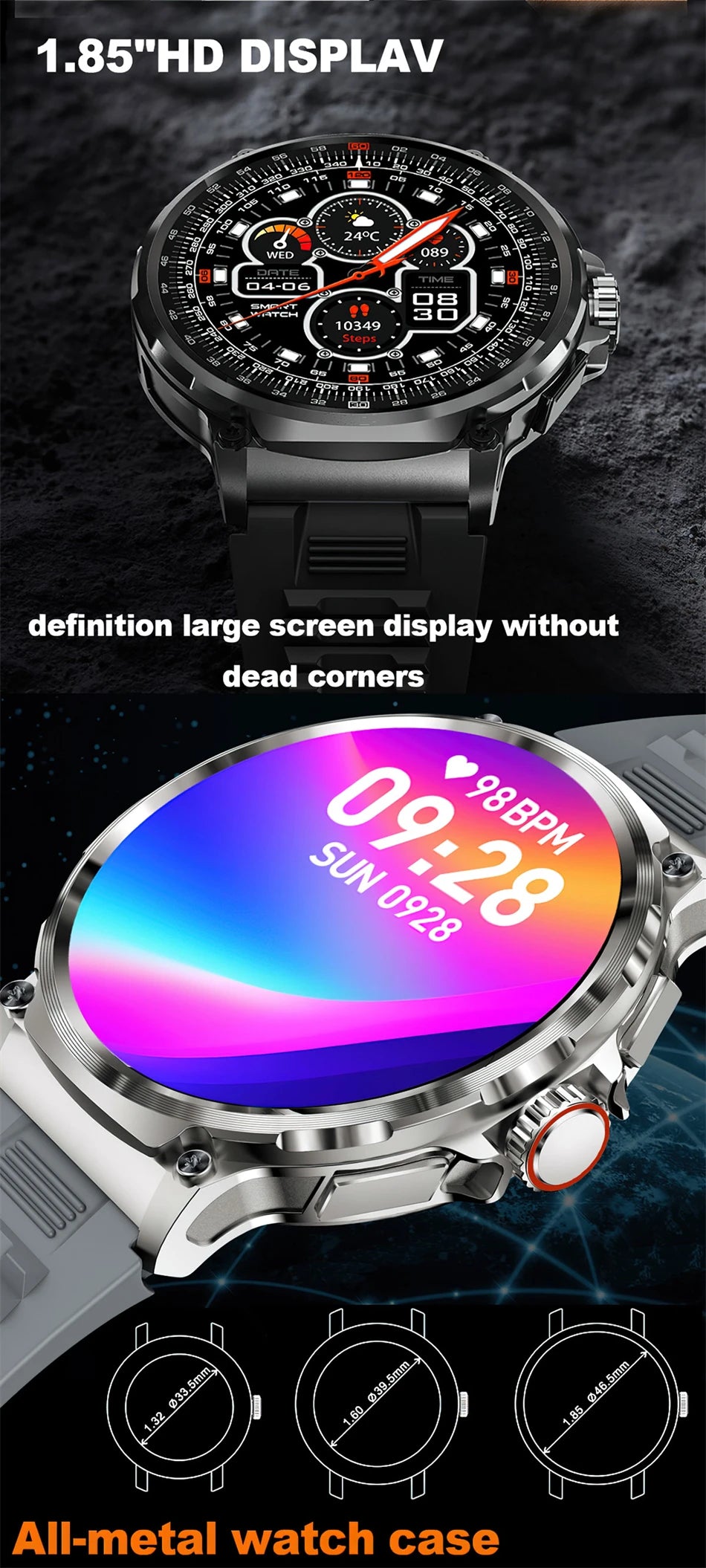 New Military GPS V69 Smart Watch Men 1.85 inch 710 mAh