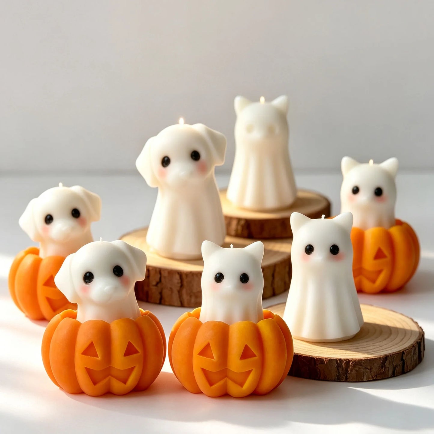 DIY Halloween Candle Spook Puppy Cat Silicone Mold