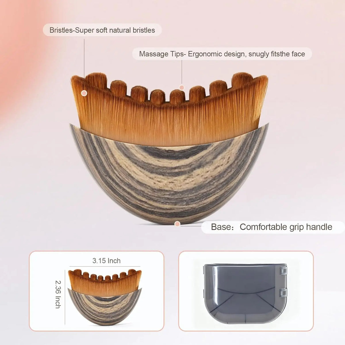 Contour Facial Brush Manual Lymphatic Drainage Massager Durable Soft Bristles