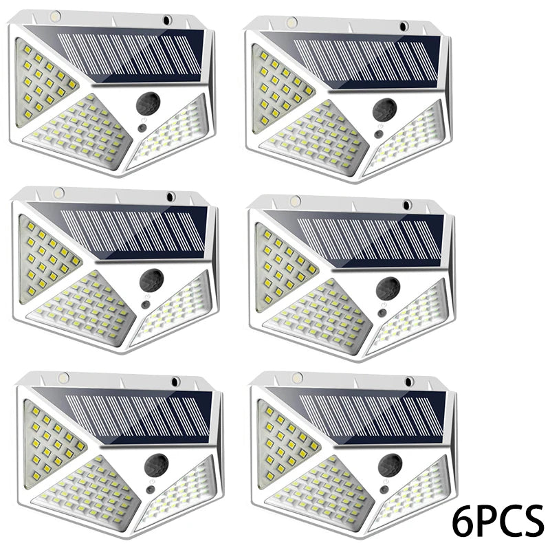 Solar Lights Outdoor 100 LED Wall Lamp Motion Sensor Lights