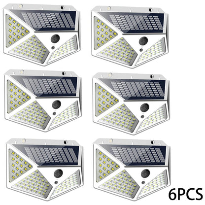 Solar Lights Outdoor 100 LED Wall Lamp Motion Sensor Lights