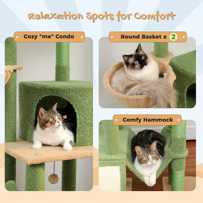 Cactus Cat Tree Floor to Ceiling Tower Scratching Posts