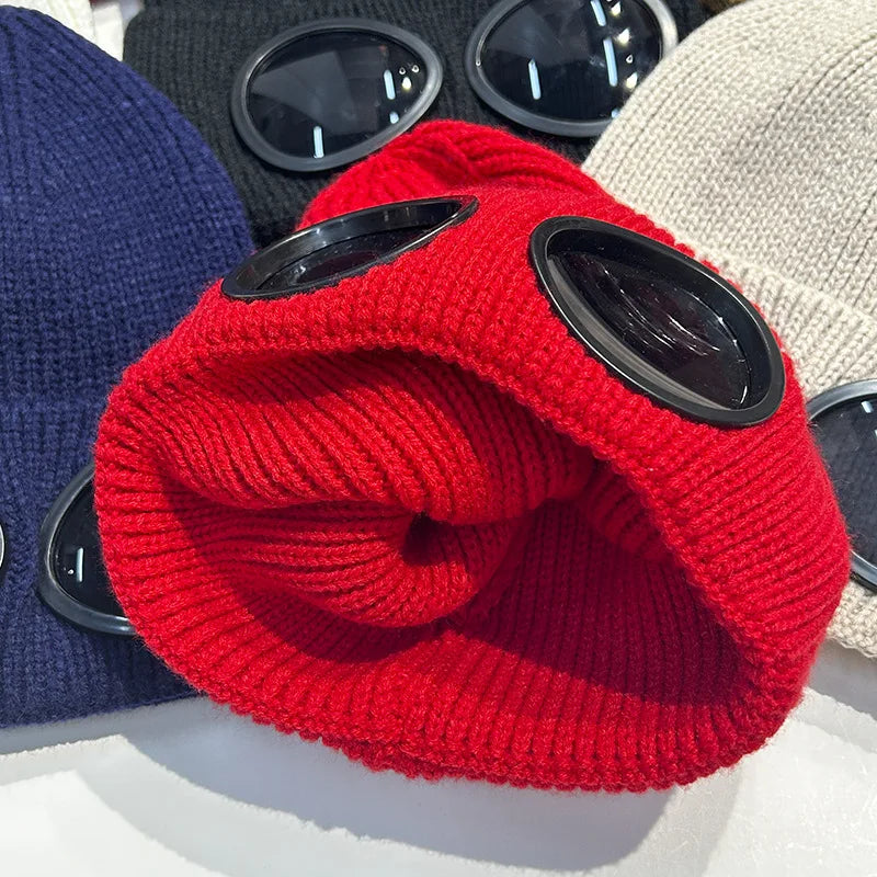 Warm Ski Mask Hats Caps Women Men Winter Windproof Glasses