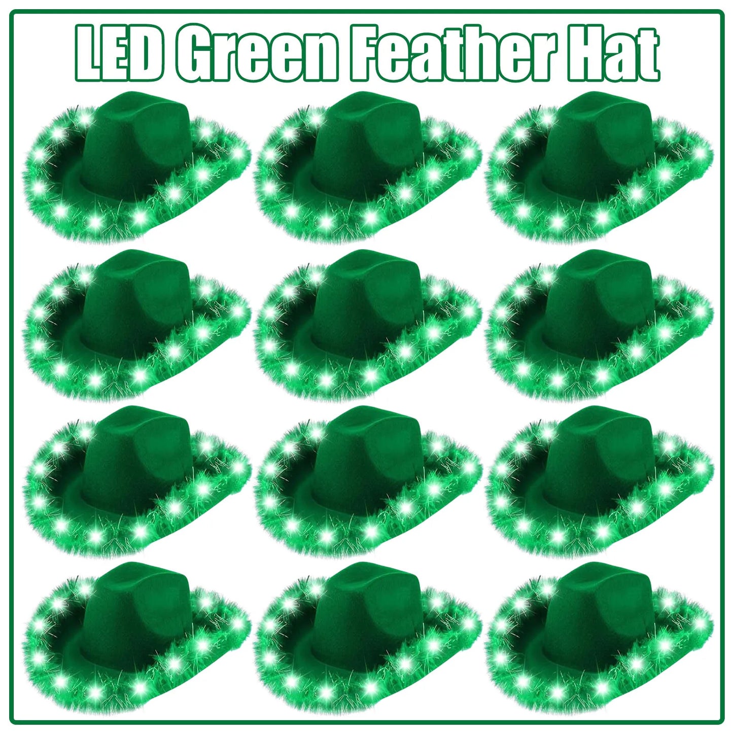 LED Cowboy Hats Wedding Hats Bulk Light up Cowboy Hats