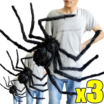 Halloween Decor Giant Black Plush Spider Halloween Party