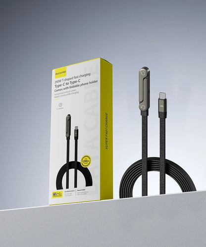 Fast Charging Foldable Bracket Data Cable 2-in-1 Data Wire