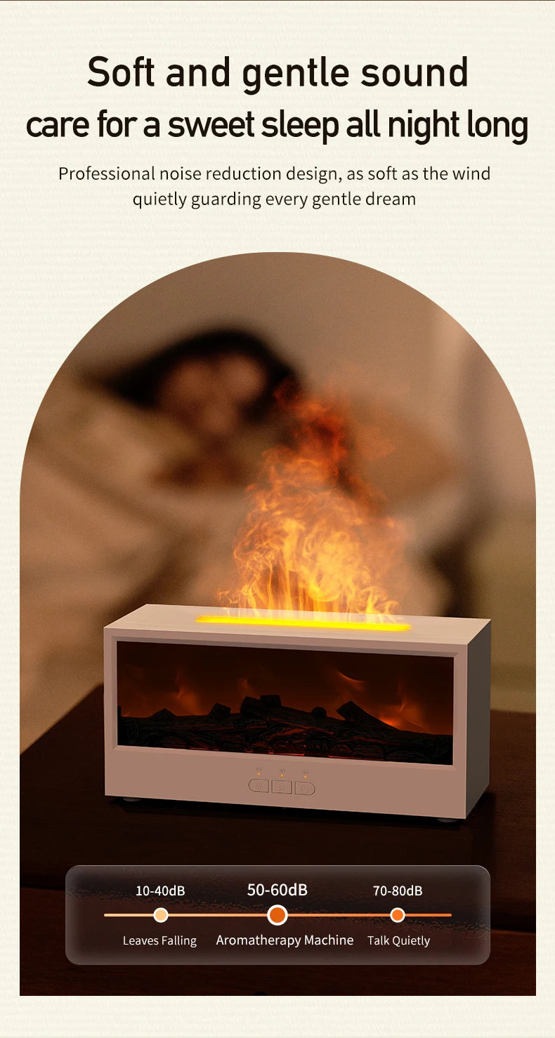 Creative Fireplace Air Humidifier Waterless Auto-Off Aroma