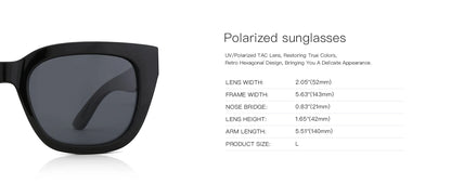 Retro Square Polarized Sunglasses for Women Vintage Sun Glasses