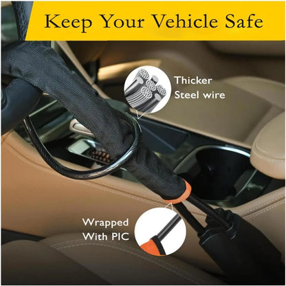 Car Steering Wheel Lock Reinforced Cable Lock
