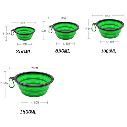 Folding Portable Silicone Dog Feeder Bowl 2 In 1 Pet Dispenser