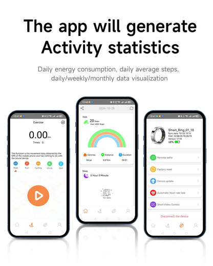 New Smart Ring Heart Rate Blood Pressure Sleep Monitoring