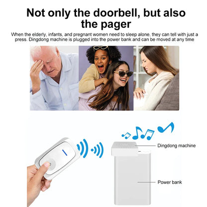 USB Wireless Doorbell Waterproof Welcome Chime Home Door Bell