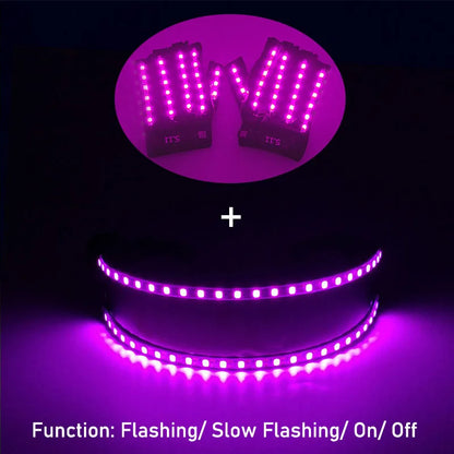 1set Luminous Glowing Glasses and Gloves Remote Control