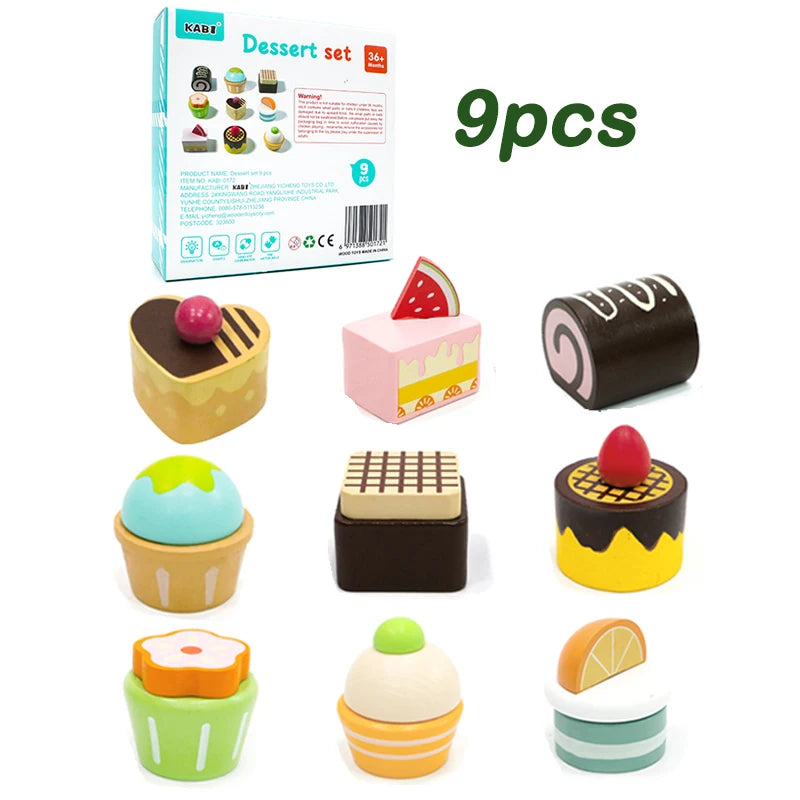 Wooden Kitchen Pretend Play Set Montessori Simulation Plates
