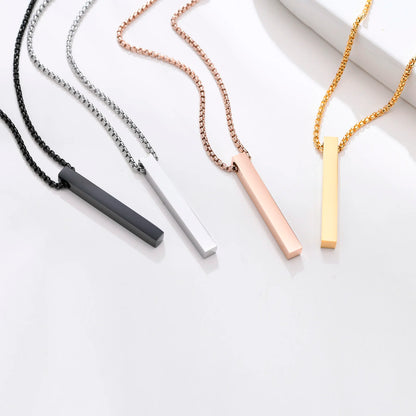 Waterproof Pillar Necklaces for Men Women Stainless Steel