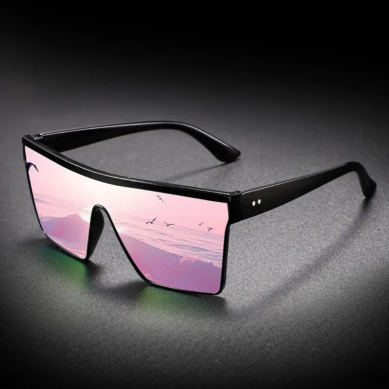 Oversize frame One-piece Goggle Men Woman Sunglasses