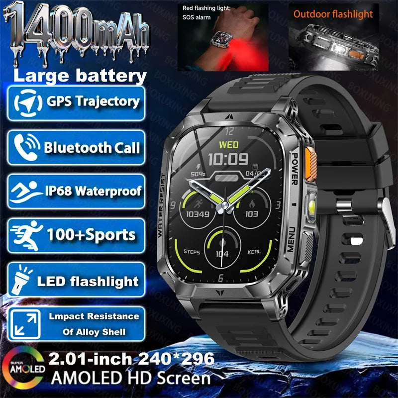 1400mAh Super Battery Durable Adult Smart Watch 2.01 inch