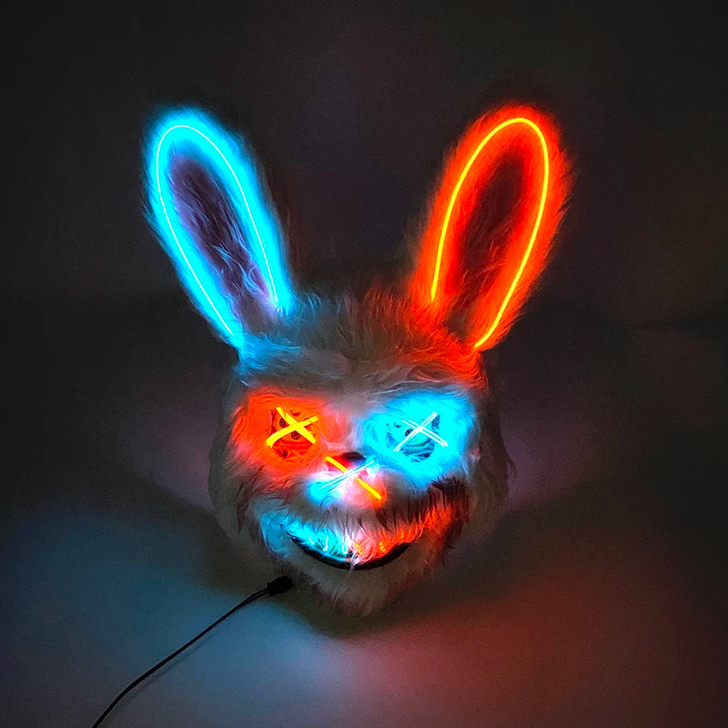 Halloween Horror Light Up Mask Glowing Bloody Bear Killer Mask