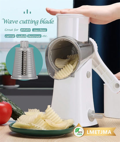 LMETJMA 5 in 1 Rotary Cheese Grater Shredder Kitchen