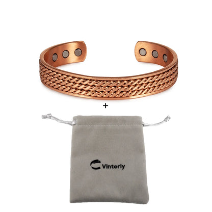 Vinterly Twisted  Magnetic Therapy Adjustable Wide Bangles