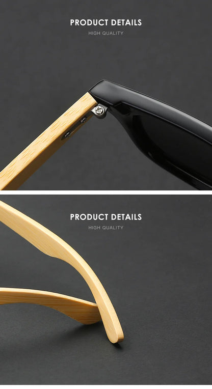 Sunglasses Men Wood Bamboo Polarized UV400 Retro Vintage