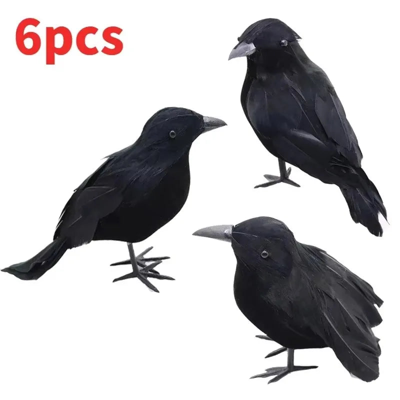 Realistic Artificial Crows Party Ornament Halloween Decorations