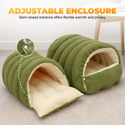 Winter Thermal Plush Cat Bed Winter Warm Enclosed