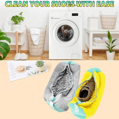 Shoe Washing Machine Bag with Liquid Shoe Brush Set