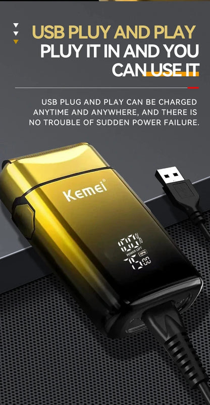 Kemei KM-TX10 USB Charging Electric Shaver For Men