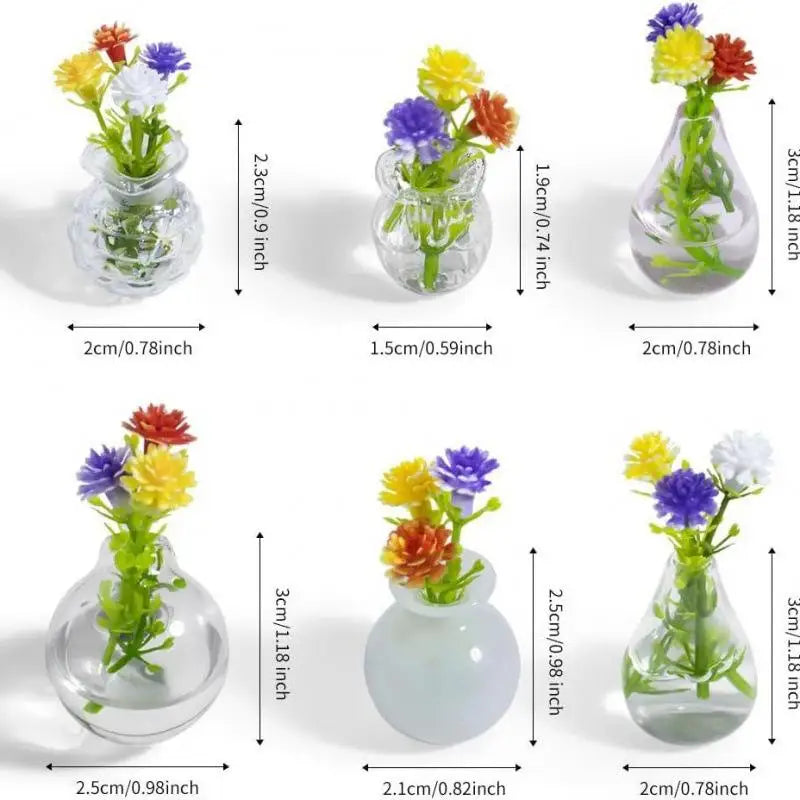 Magnetic Glass Vase Set - Mini Plant Pot Magnets for Refrigerator