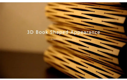 3D Wooden Foldable LED Book Night Light 3 / 5 Lighting Colors