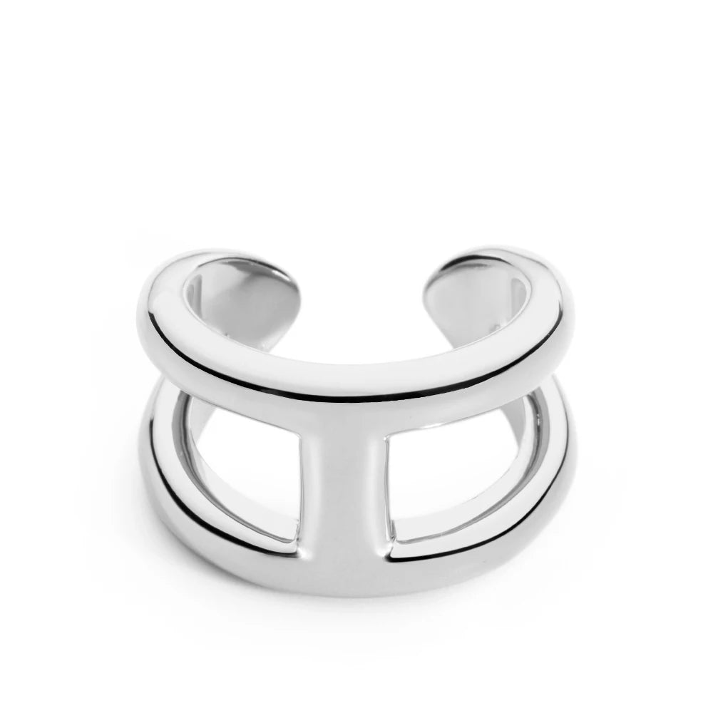 Trendy Minimalist High Polish Ring For Women IP 18K Plated