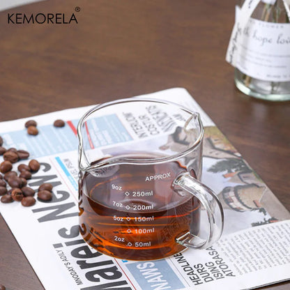 Glass Measuring Cup With Handle Espresso Milk Cup