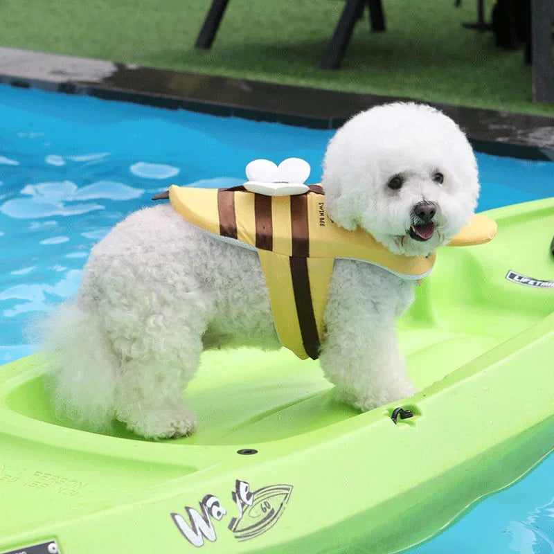Summer Little Bee Dog Swimsuit Waterproof Puppy Life Jacket