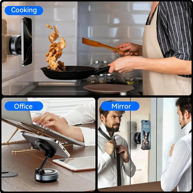 Car Mount Electric Vacuum Magnetic Holder Foldable Suction Stand