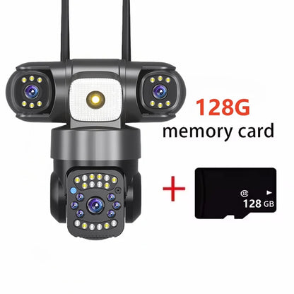 15MP 8K Wifi IP Camera Solar Outdoor Waterproof Three Lenses