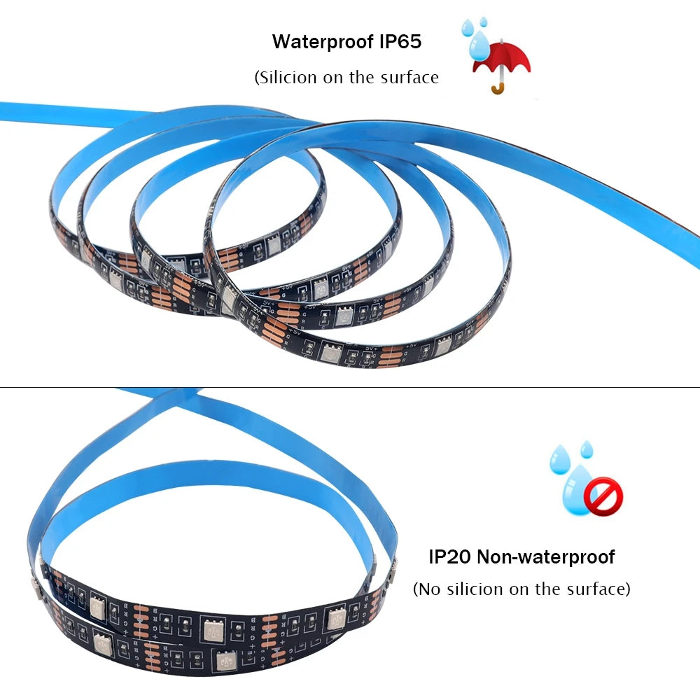 3AA Battery Power RGB Led Strip Light 5V 5050 TV Backlight