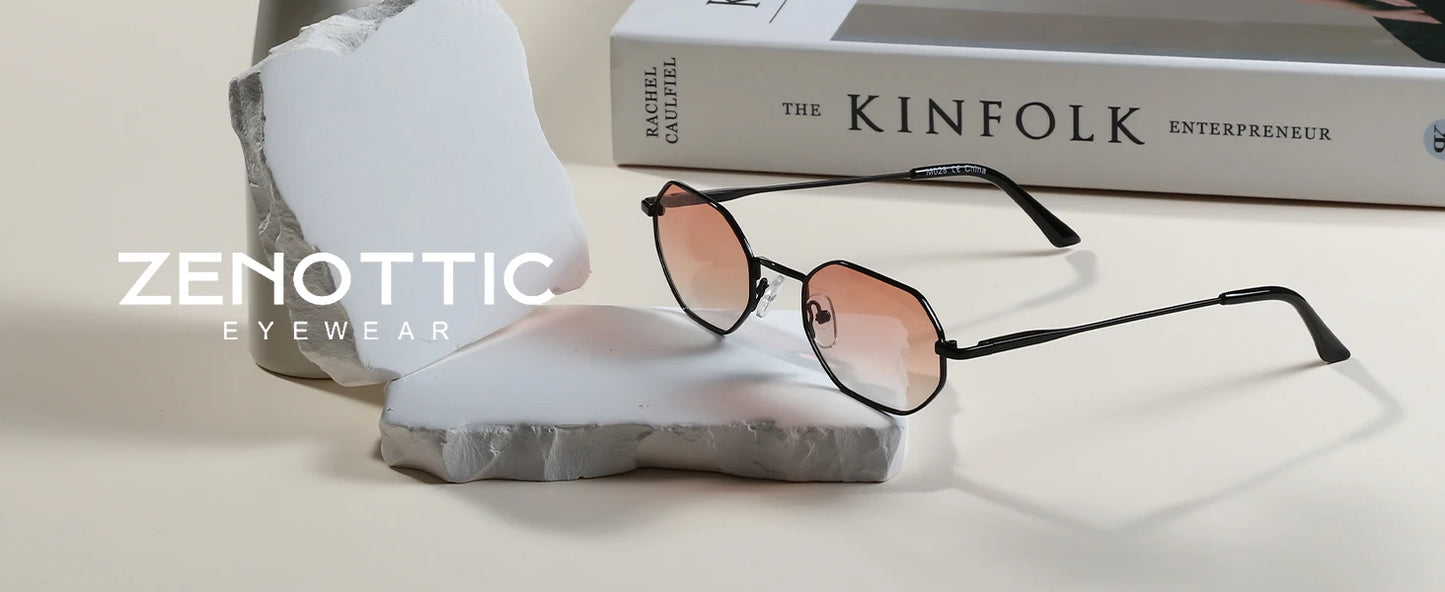 ZENOTTIC Retro Small Polygon Polarized Sunglasses