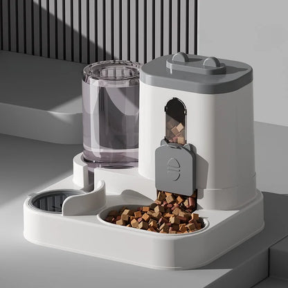 Cat Bowl Automatic Feeder with Spill Proof Design with Water Fountain