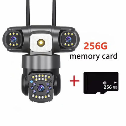 15MP 8K Wifi IP Camera Solar Outdoor Waterproof Three Lenses