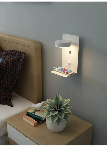 Bedroom Led Wall Lamps with USB Charge Wall Light