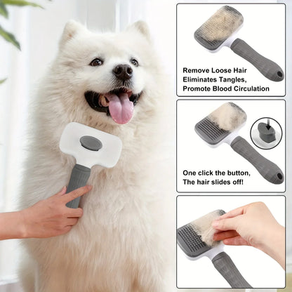Self-cleaning Pet Hair Remove Comb Cat Slicker Brush