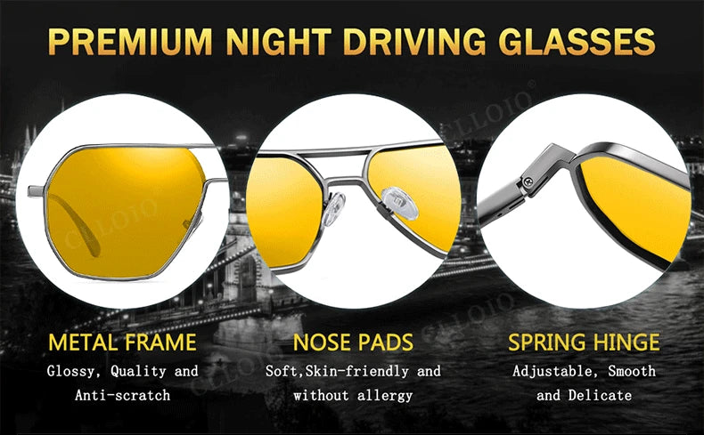CLLOIO Anti-glare Day Night Vision Glasses Polarized