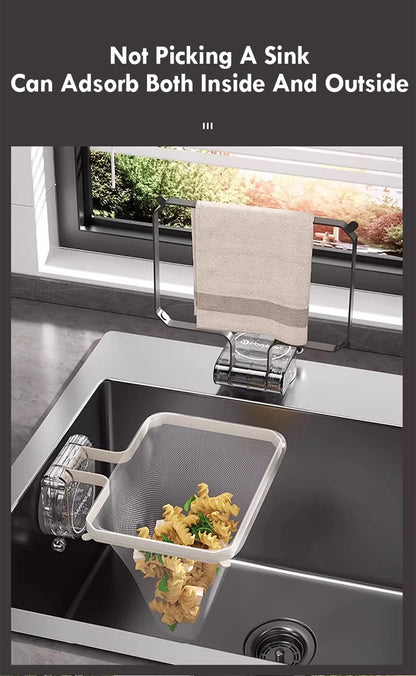 Kitchen Sink Filter Rack Suction Cup Iron Drain Filter
