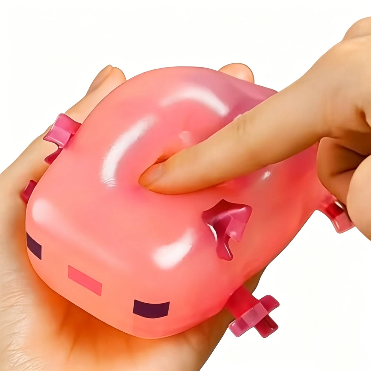 Transparent Cube Axolotl Squishy Toy Maltose Jelly Salamander