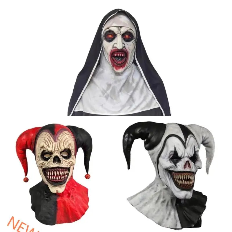 Latex Clown Mask with Adjustable Eye Cutouts