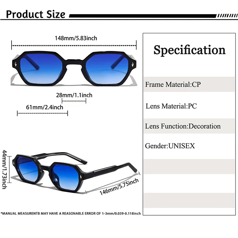 Punk Polygonal Men Sunglasses Personalized Design Square