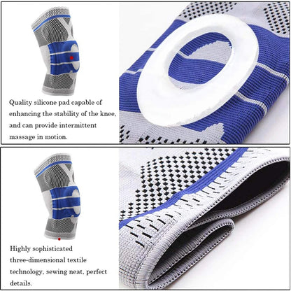 Silicone Padded Knee Pads Supports Brace Basketball Fitness