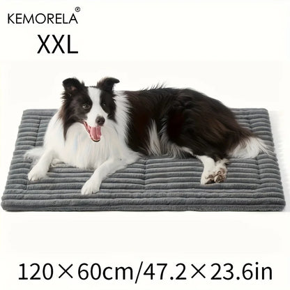 Extra Large Dog Bed Mat Soft Non-Slip Striped Plush